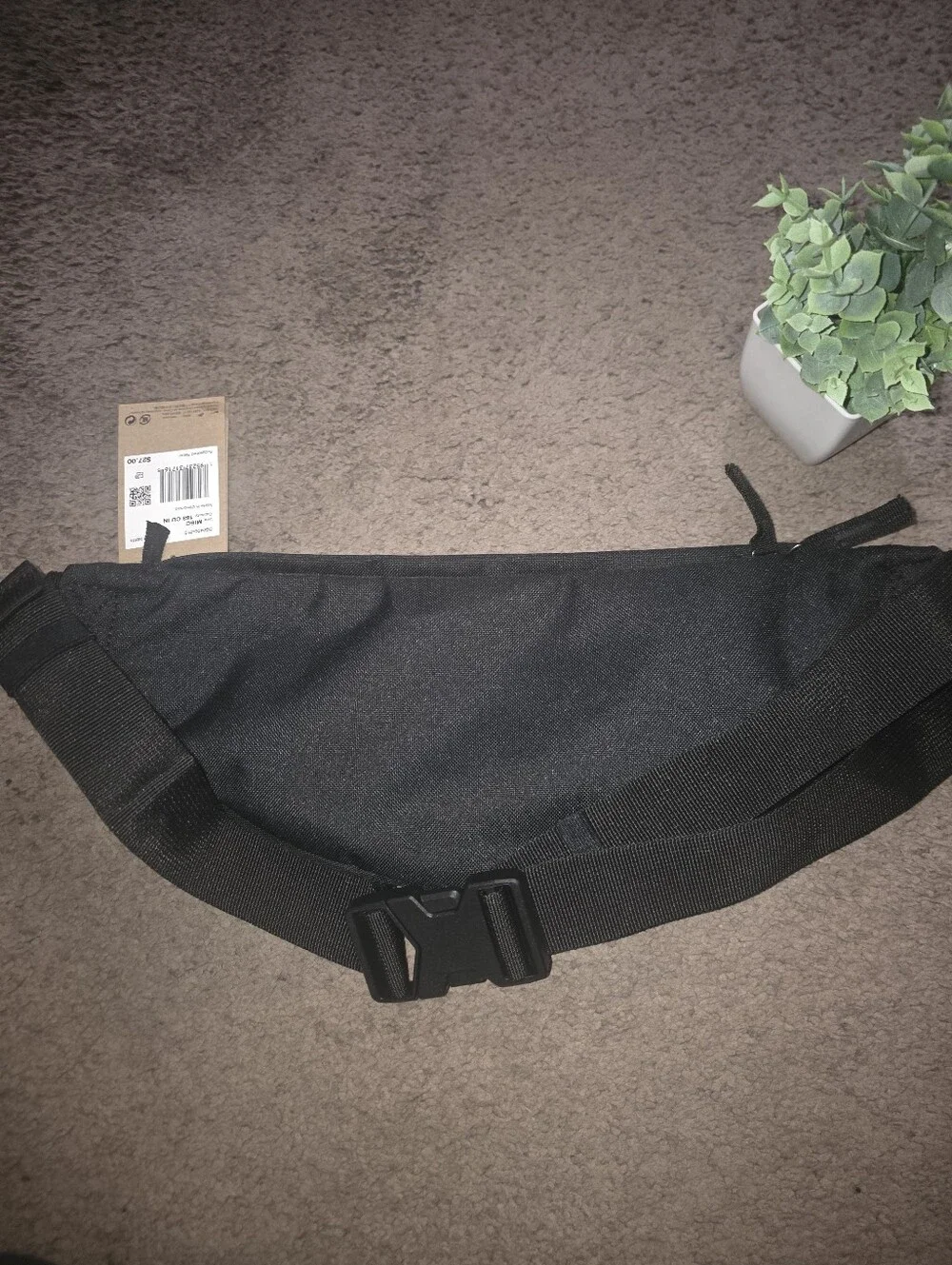 NWT Nike Black Belt Bag with White Swoosh Logo